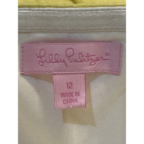 Lilly Pulitzer Yellow Blossom Dress Pineapple Juice strapless floral‎ lined zip - Picture 7 of 12